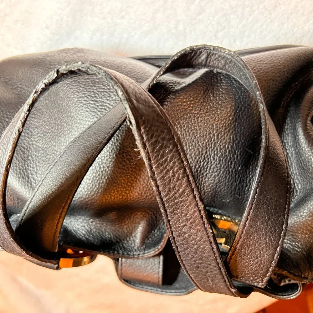 Michael Kors Black Fulton East West Shoulder leather tote